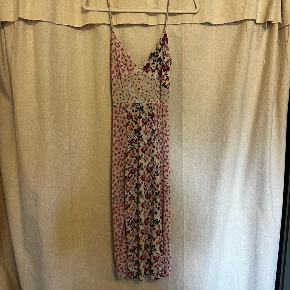 Zara patchwork multicolor floral midi dress size small